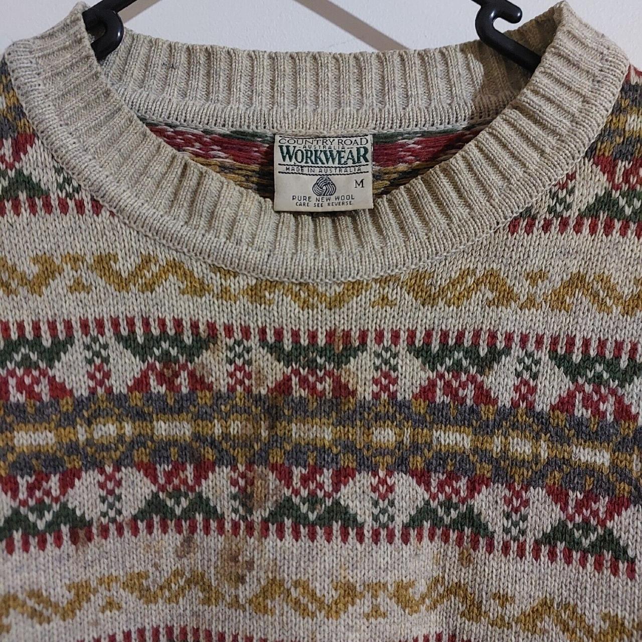 Vintage COUNTRY ROAD Pure New Wool Pullover Sweater... - Depop