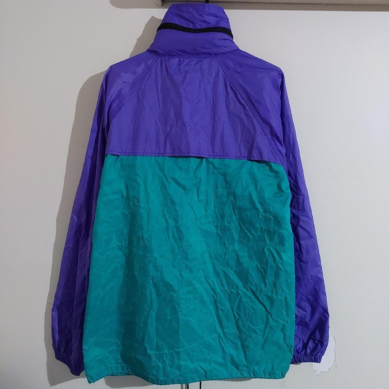 Vintage Retro 90s Colourblock Raincoat Windcheater... - Depop