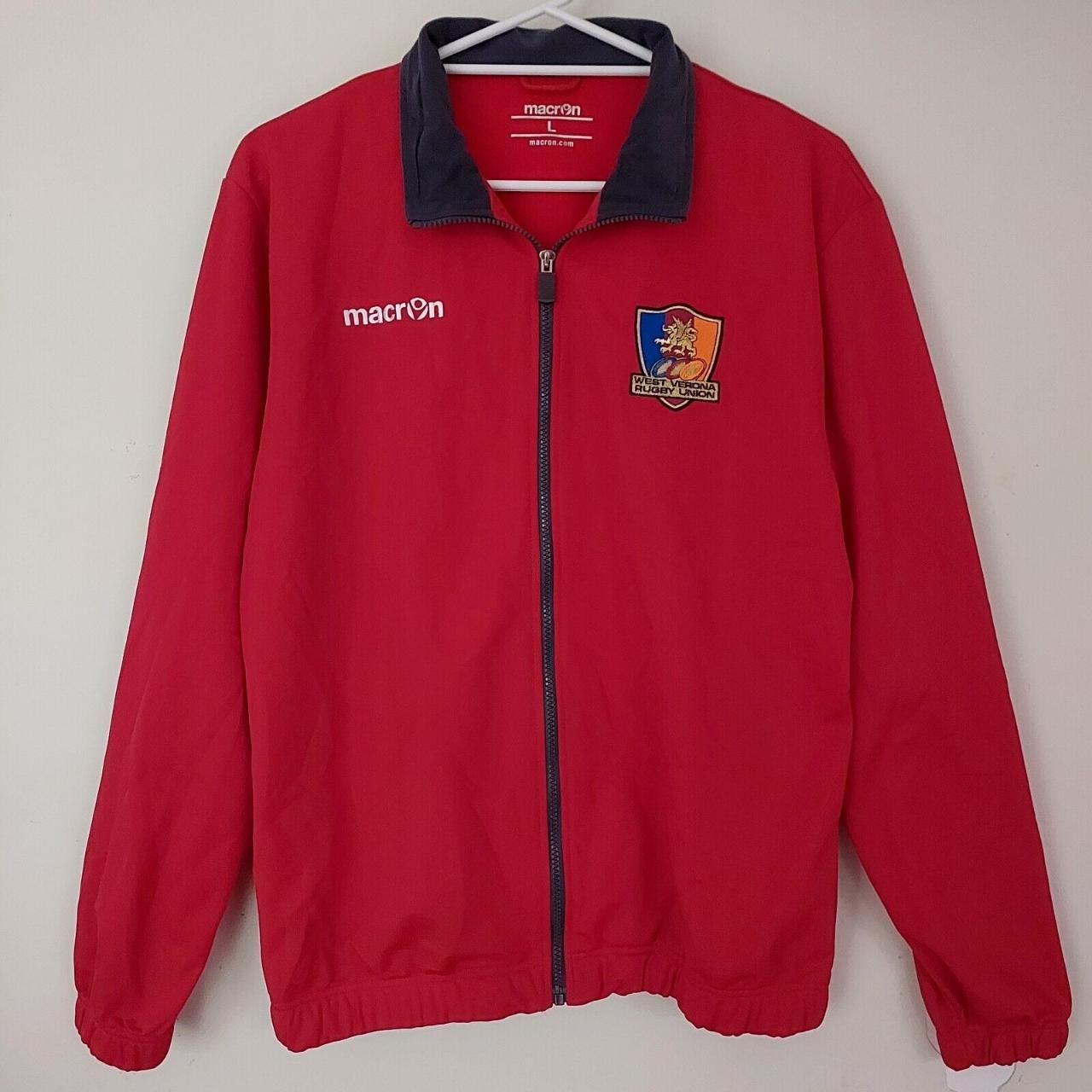 Macron WEST VERONA Italian Rugby Union Track Jacket... - Depop