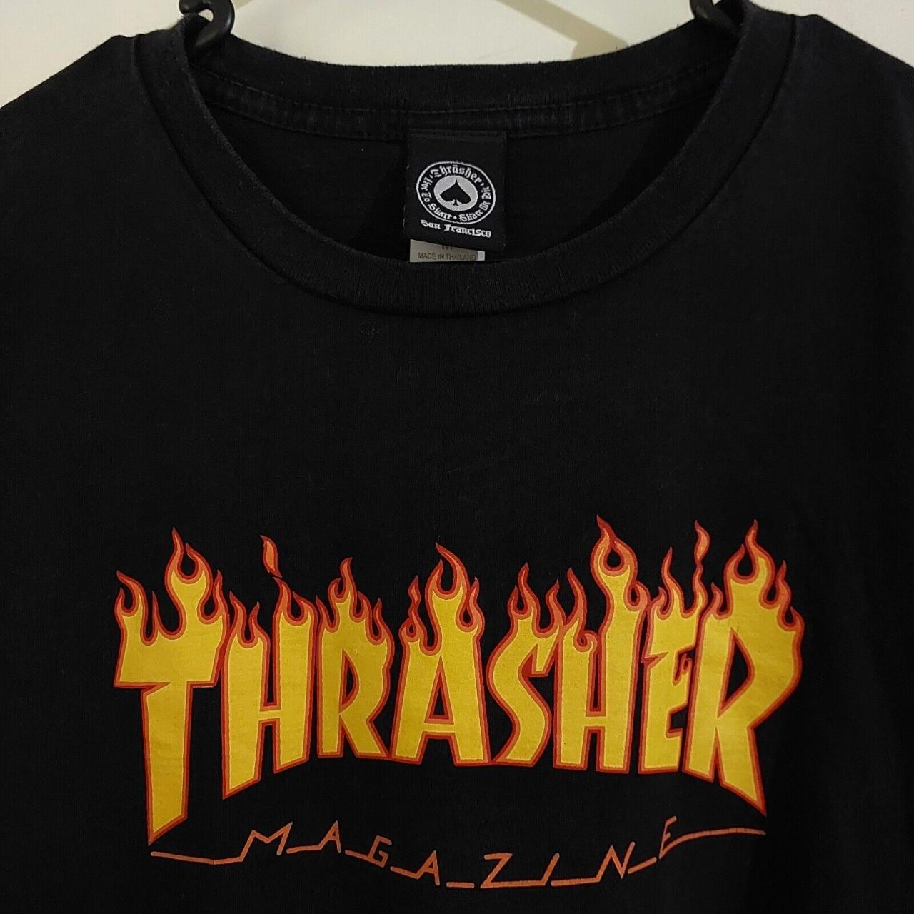 THRASHER MAGAZINE Classic Flame Logo Streetwear... - Depop