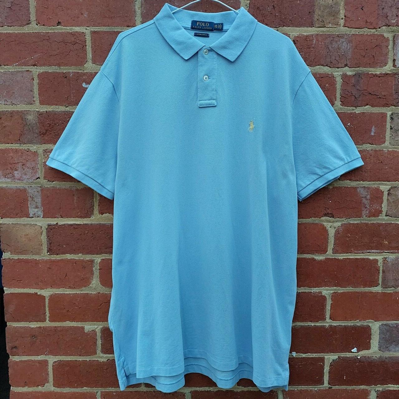 POLO RALPH LAUREN Slim Fit Pima Polo, Pastel blue Men's Polo Shirt