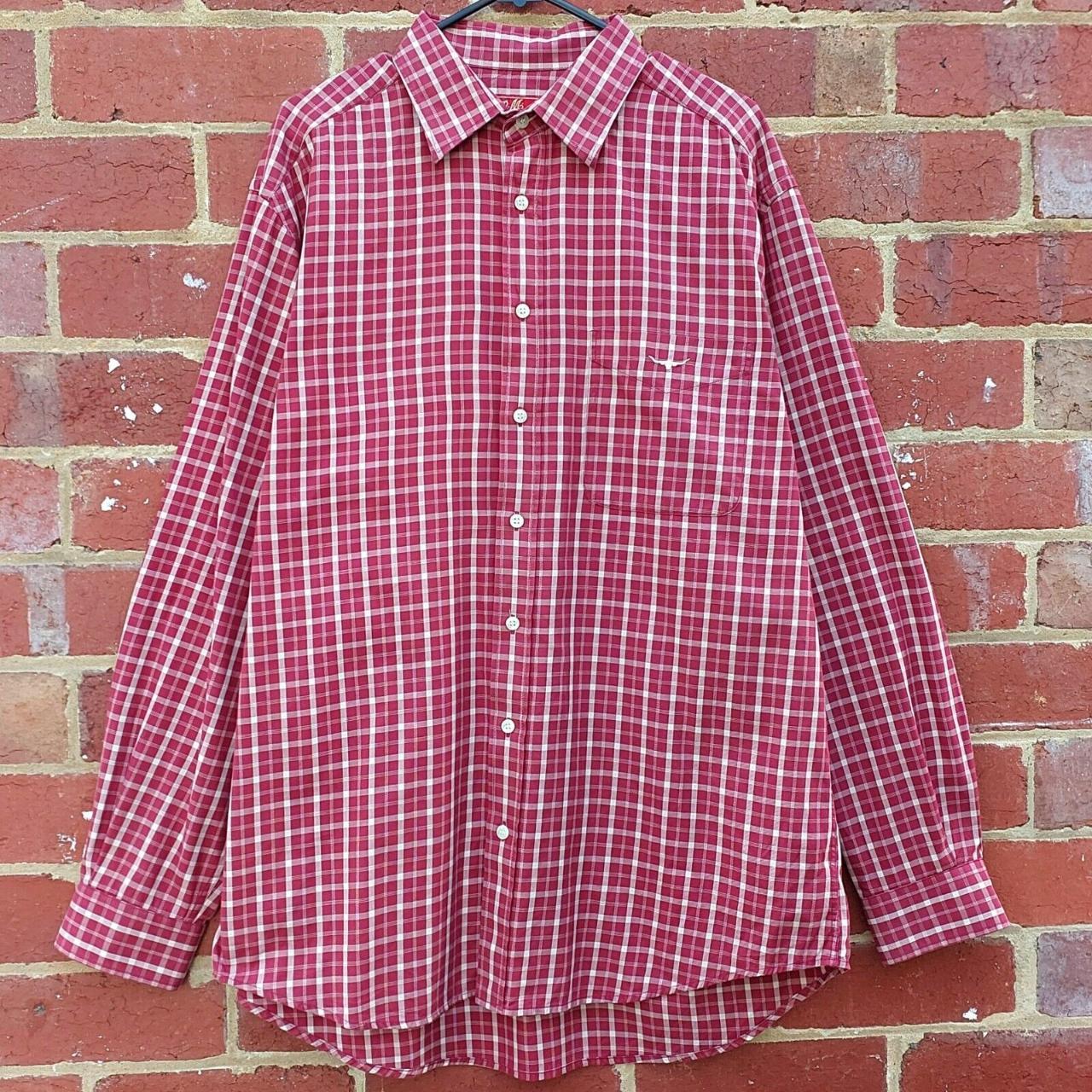 R.M. WILLIAMS Regular Fit Mens MAROON Plaid Check... - Depop