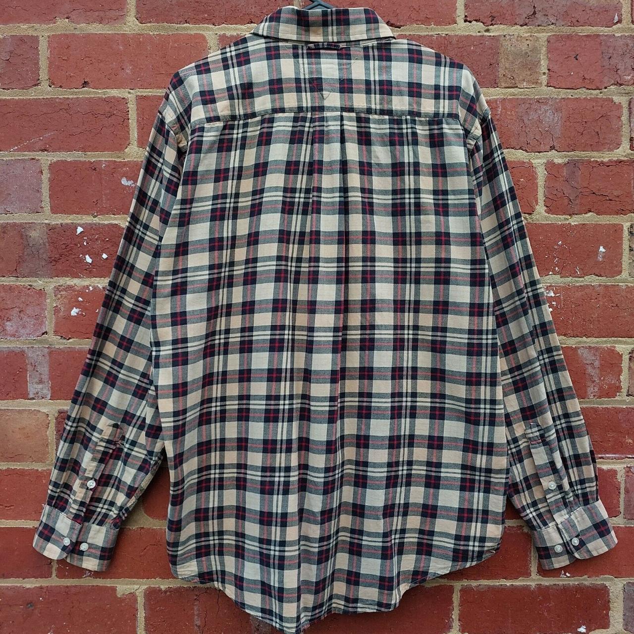 Vintage TOMMY HILFIGER Mens Plaid Check Longsleeve... - Depop