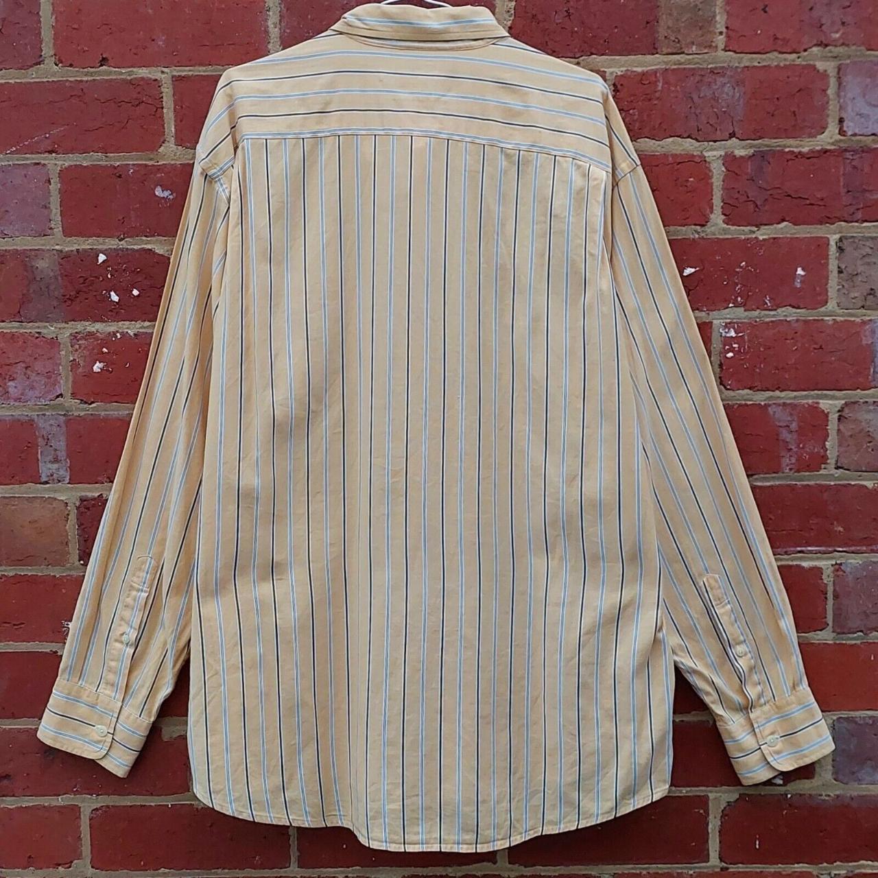 NAUTICA 100s Two Ply Cotton Yellow Striped Button Up... Depop
