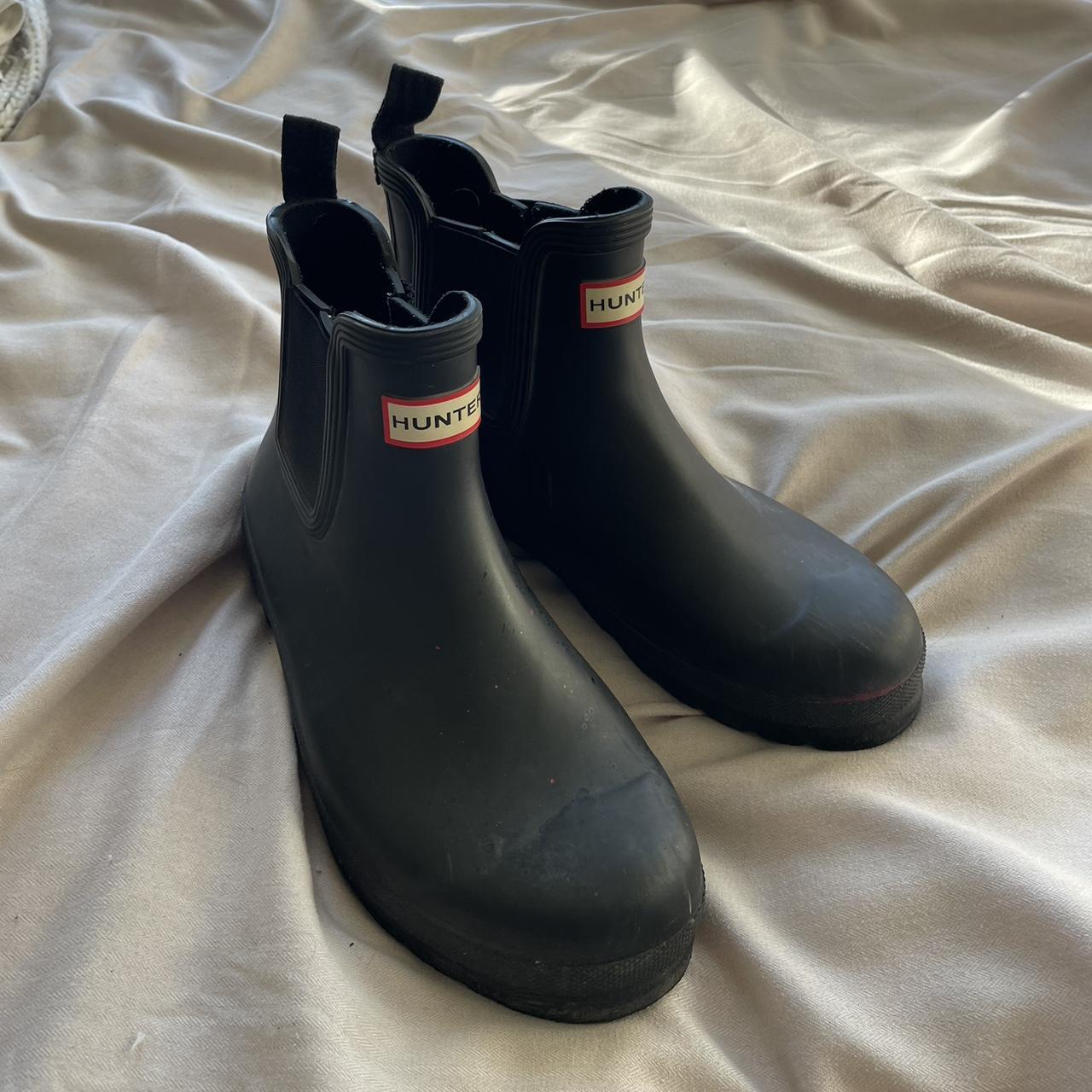 Hunter Rain Boots Size 9 Small tear on the heel on... Depop