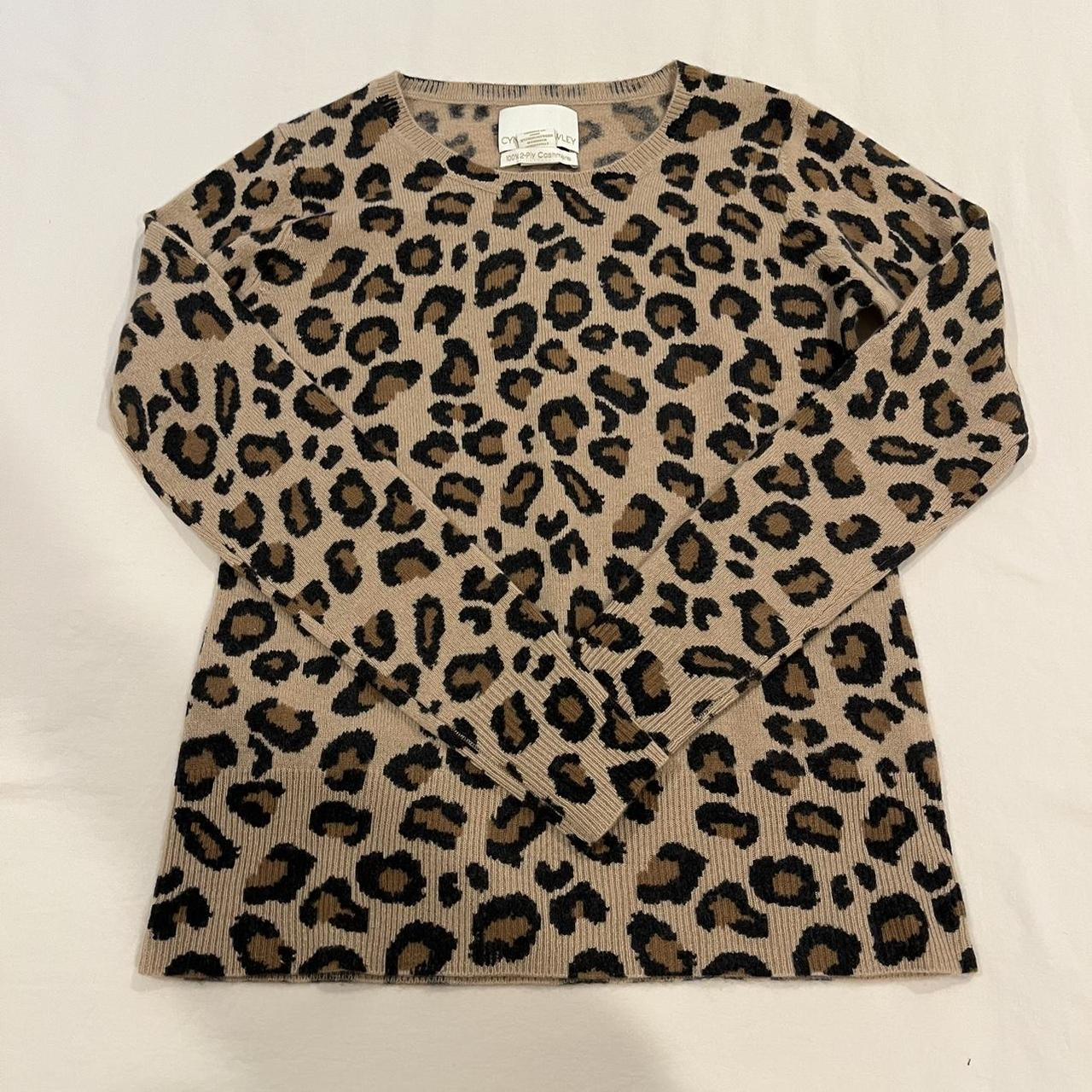 cynthia rowley anthropologie sweater leopard print