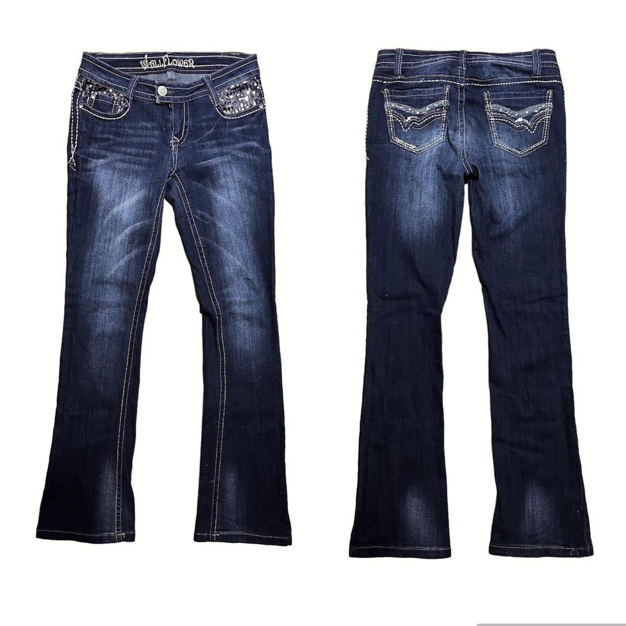 y2k flare wallflower jeans size juniors 7 waist | Depop