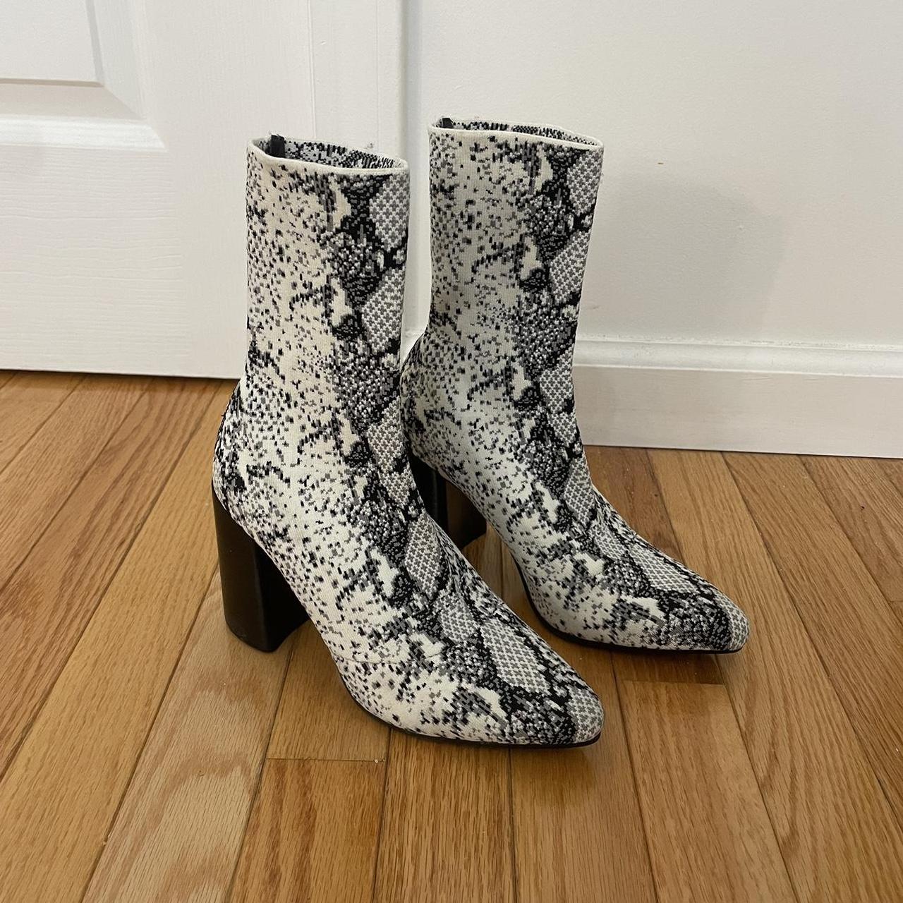 snakeskin sock booties