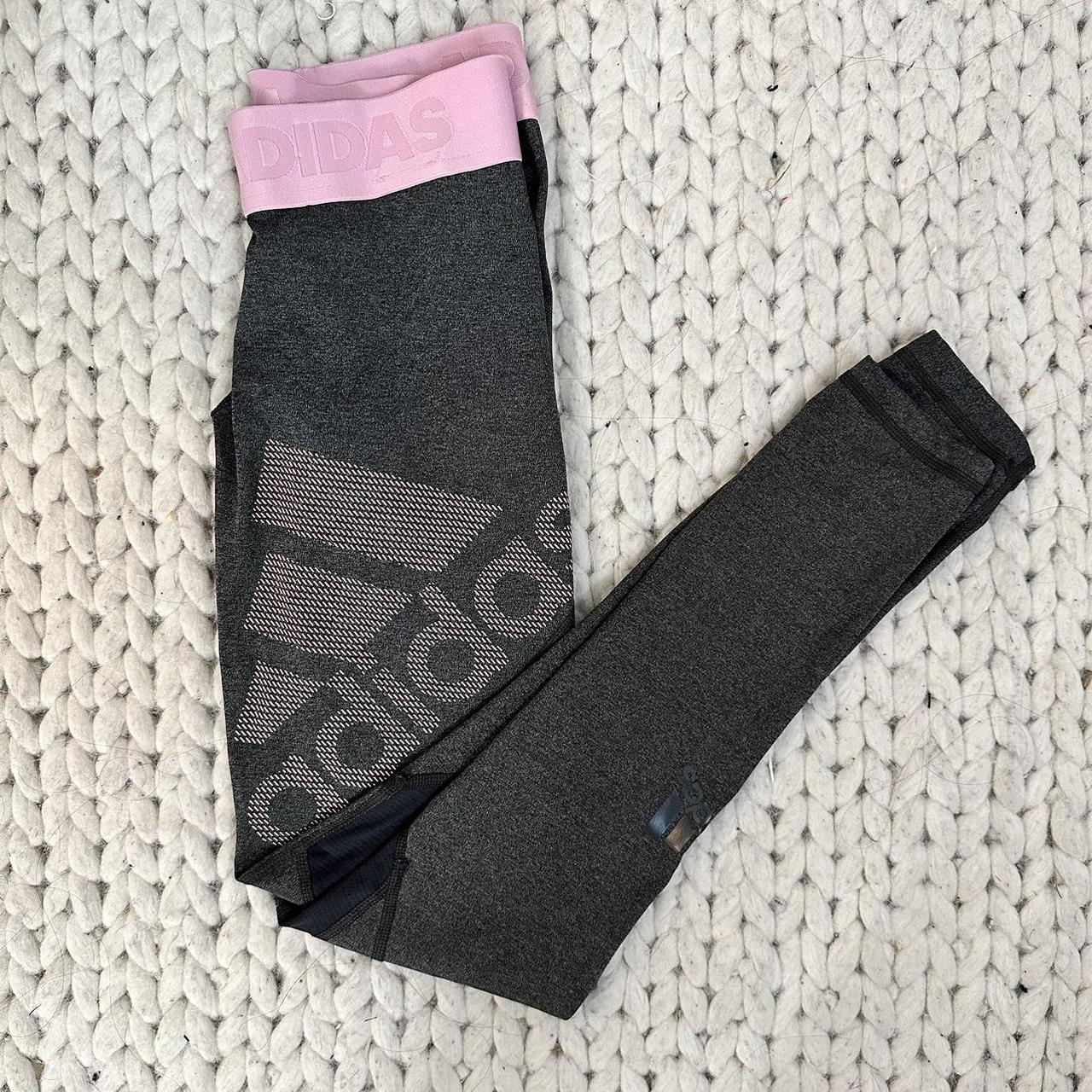 Adidas Women's Grey and Pink Leggings