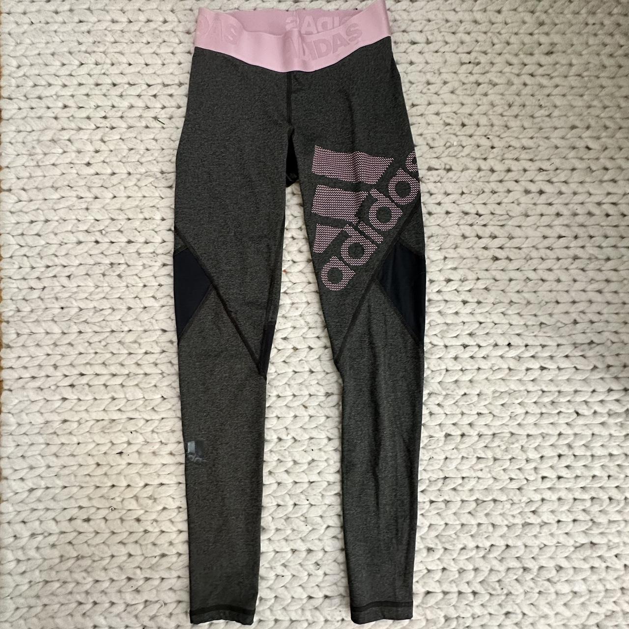 adidas grey and pink leggings