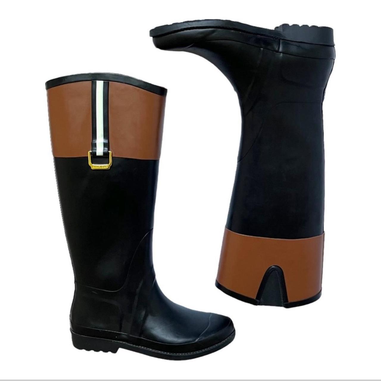 Black and brown rain boots hotsell