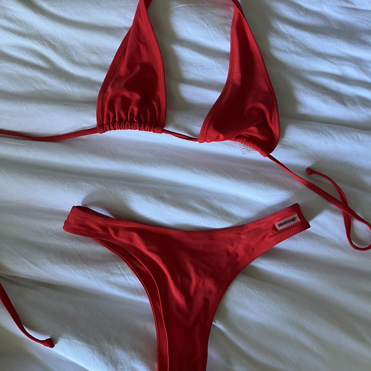 Frankies Bikinis Women's Red Bikinisandtankinisets Depop