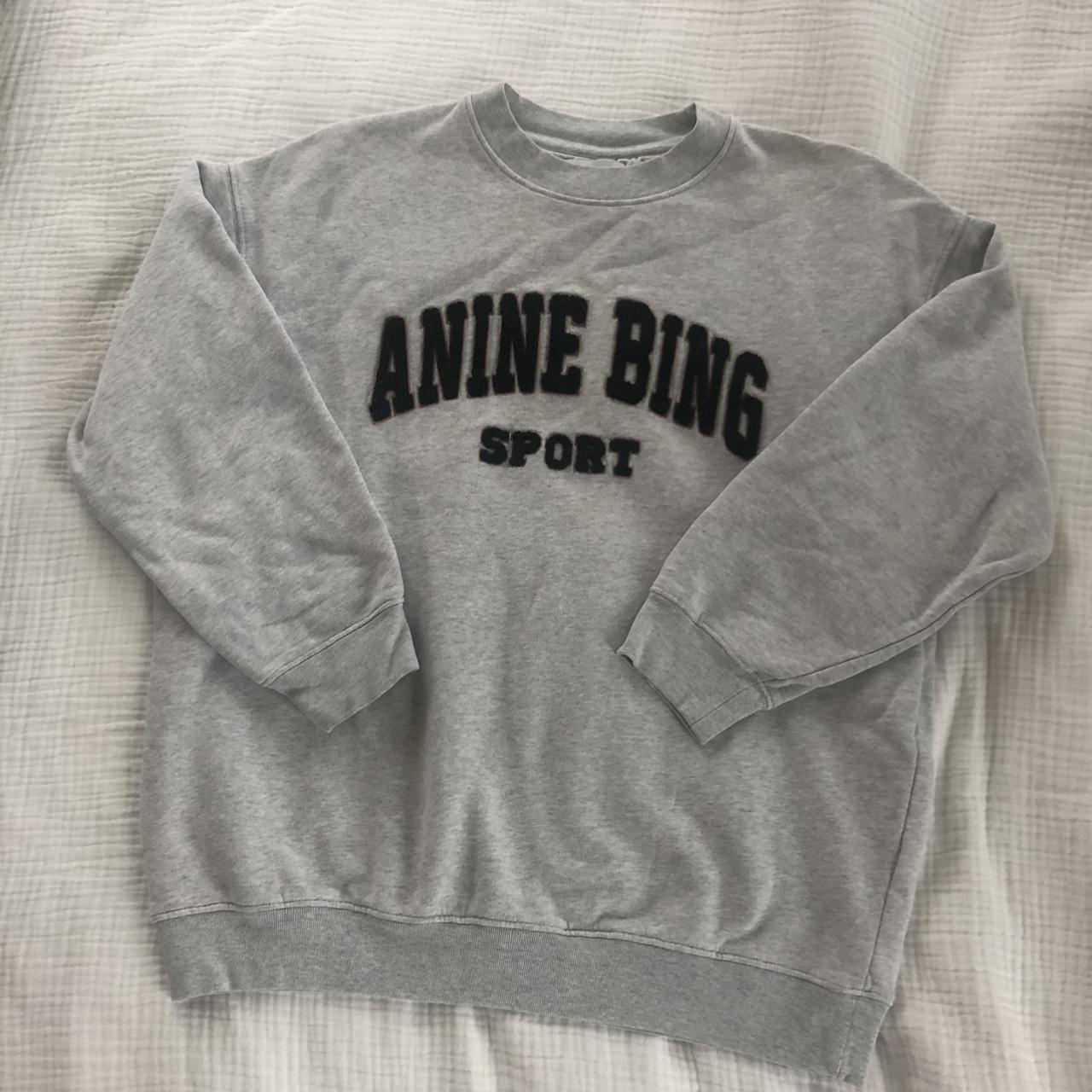 ANINE BING Women's Grey Sweatshirt Depop