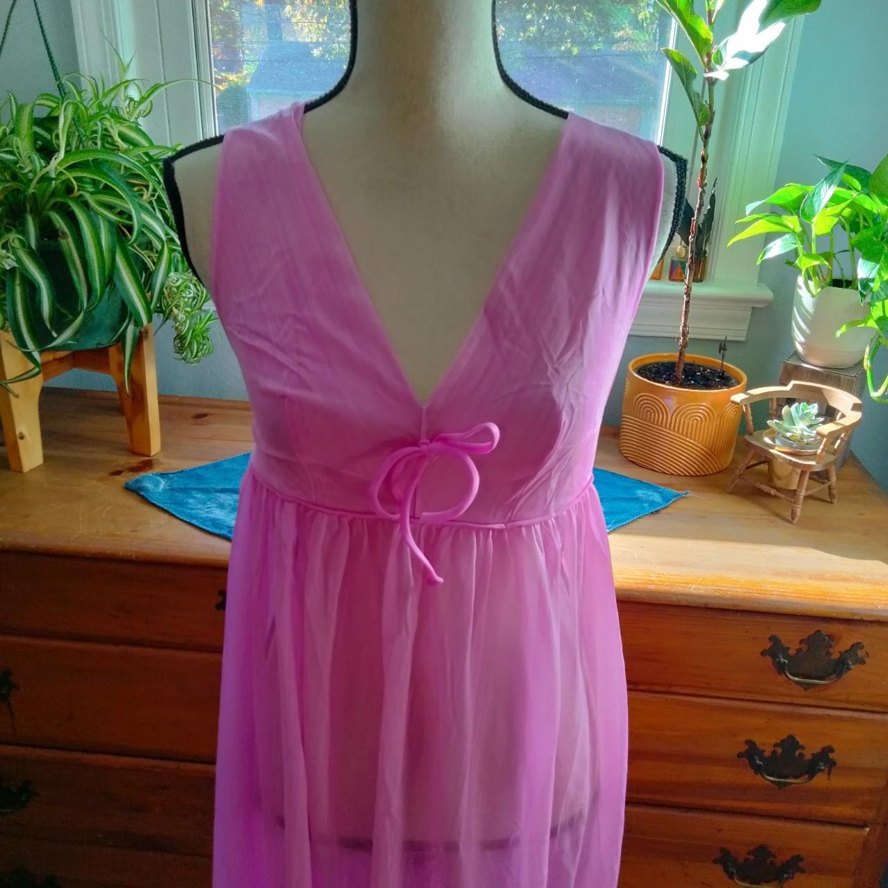 Vintage Sheer Nightgown Sleeveless V Neck Size: See... - Depop