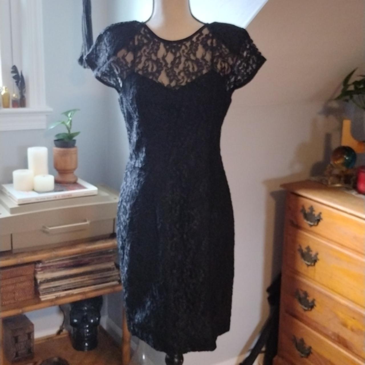 Vintage Taurus II Little Black Dress Lace 8 Union... - Depop