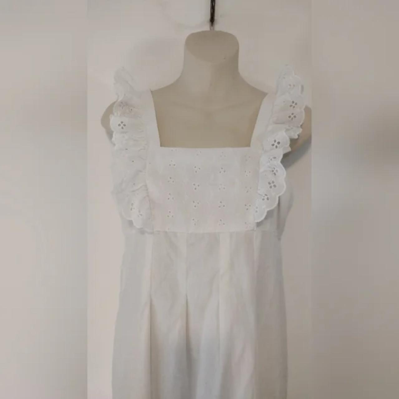 DONI-GIRL OF CALIFORNIA White Eyelet Ruffle Dress... - Depop