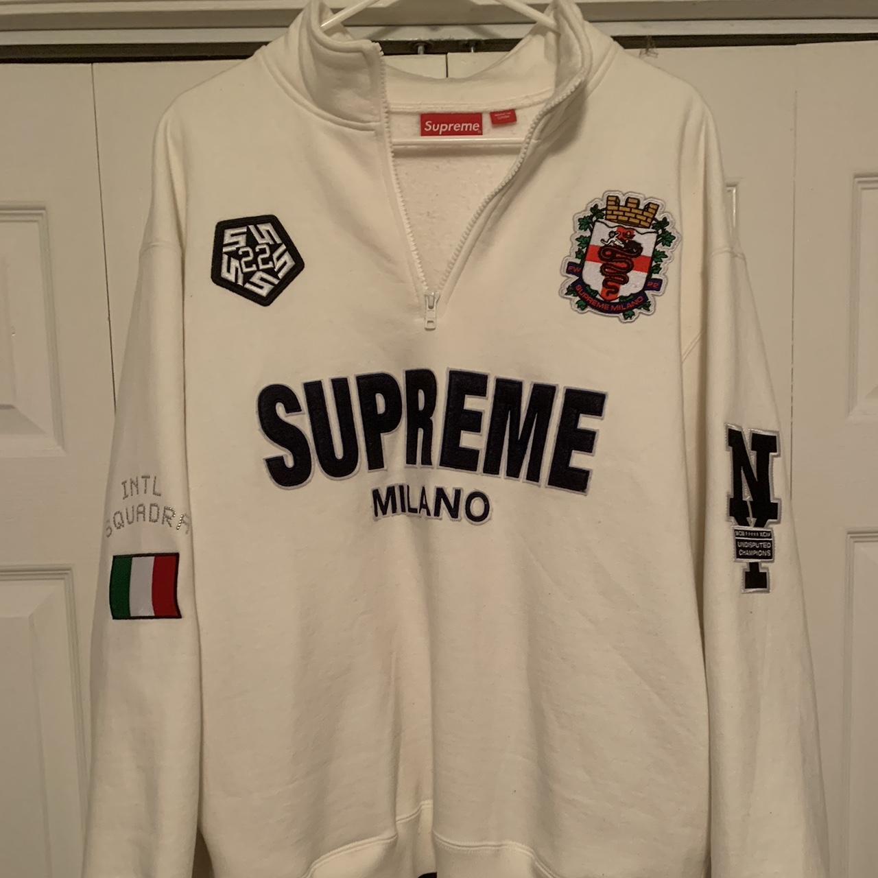 Fw22 supreme milano quarter zip up • size L •... - Depop