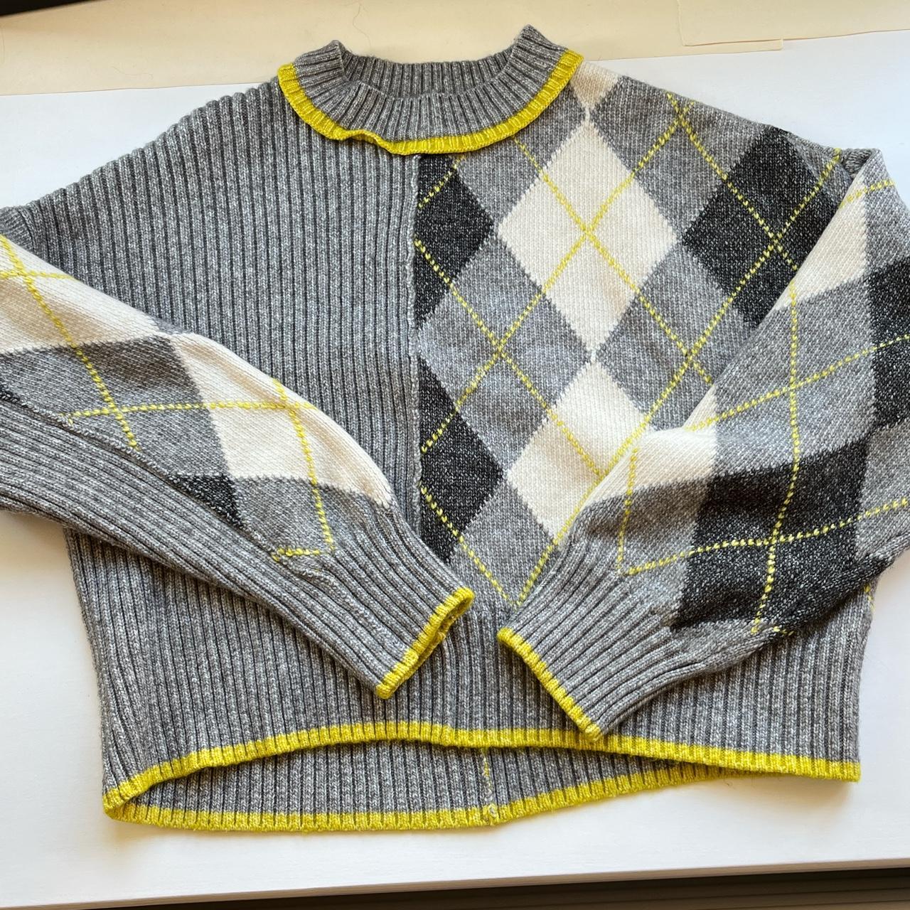 Super Soft Pringle Of Scotland X H M Grey And Yellow Depop