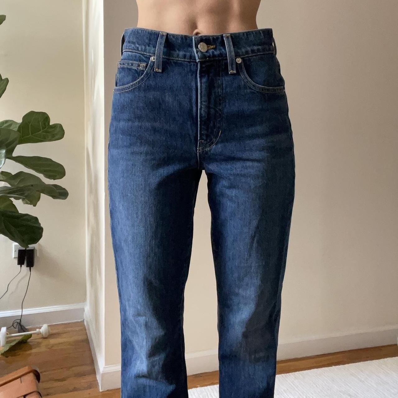 Veronica Beard Women's Blue and Navy Jeans | Depop