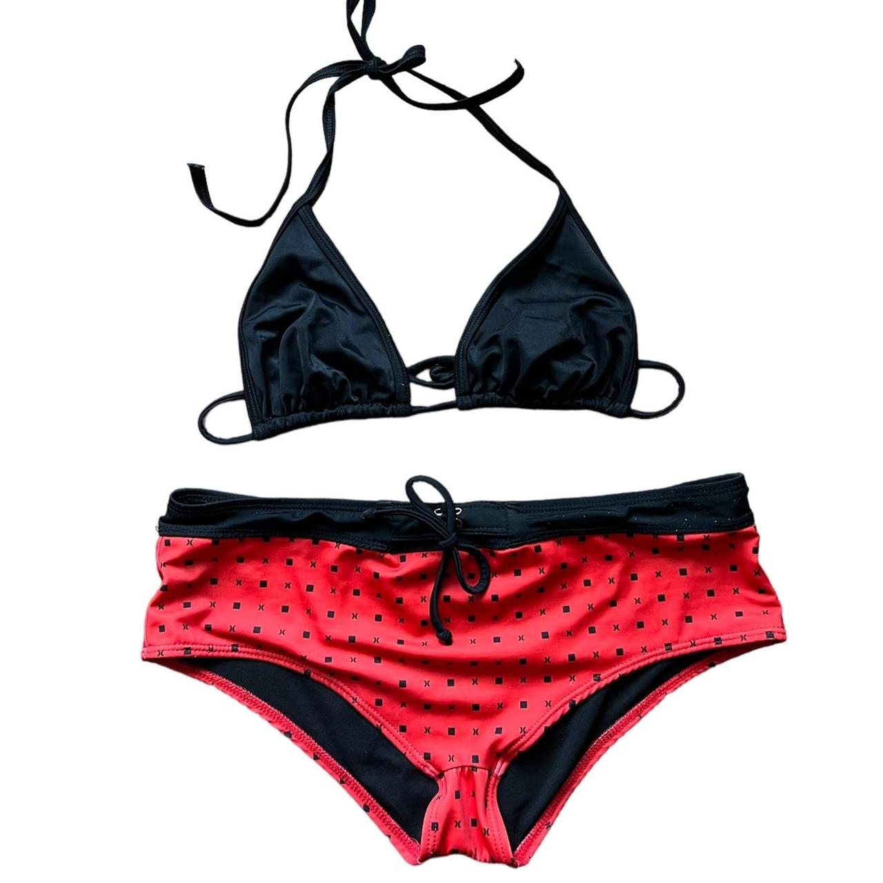 Hurley Women's Red and Black Bikinisandtankinisets Depop
