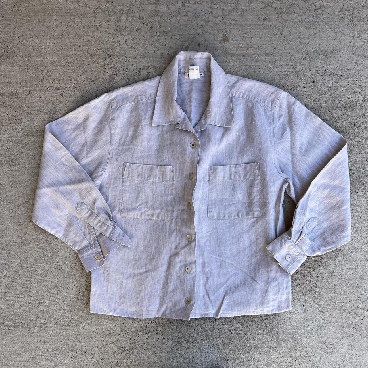 The perfect vintage linen button up Marked a size 8... Depop