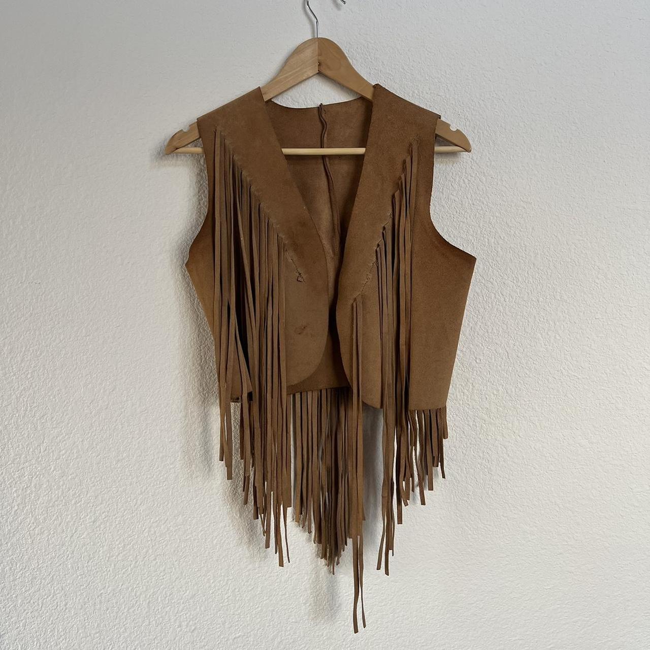 Gorgeous vintage suede tassel vest 🐄🤎 Women’s M... - Depop