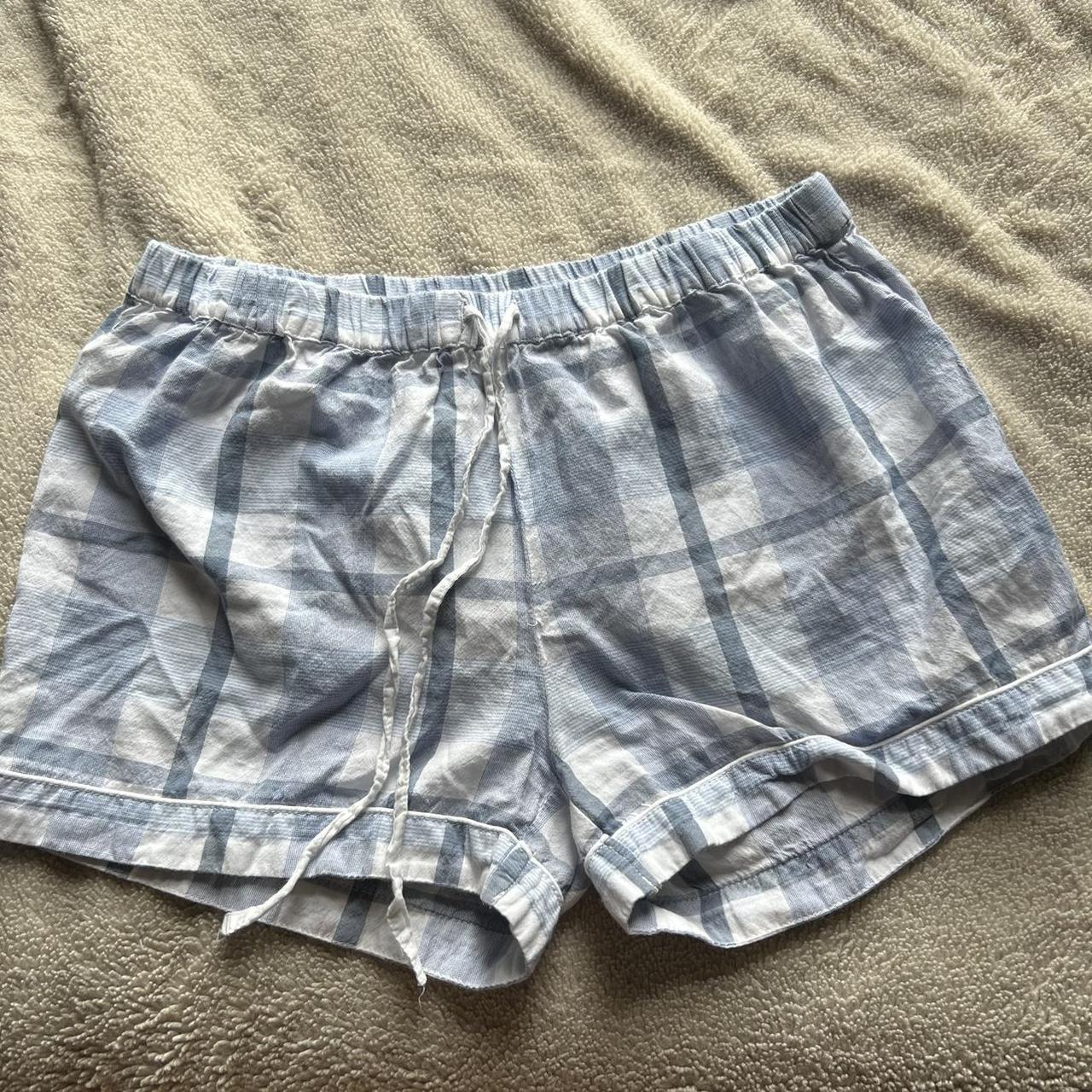 Adorable Cynthia Rowley blue plaid pajama shorts,... - Depop