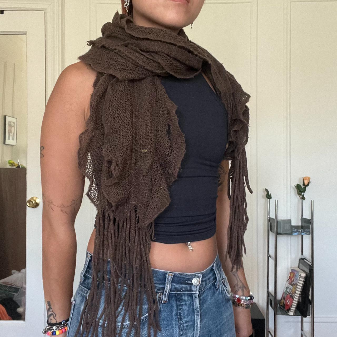 brown scarf - Depop