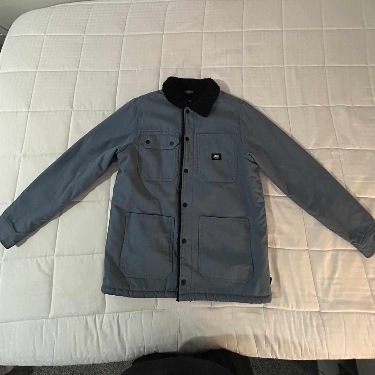 Vans Men's Jacket Blue/Grey S – Blue Vans jacket with black