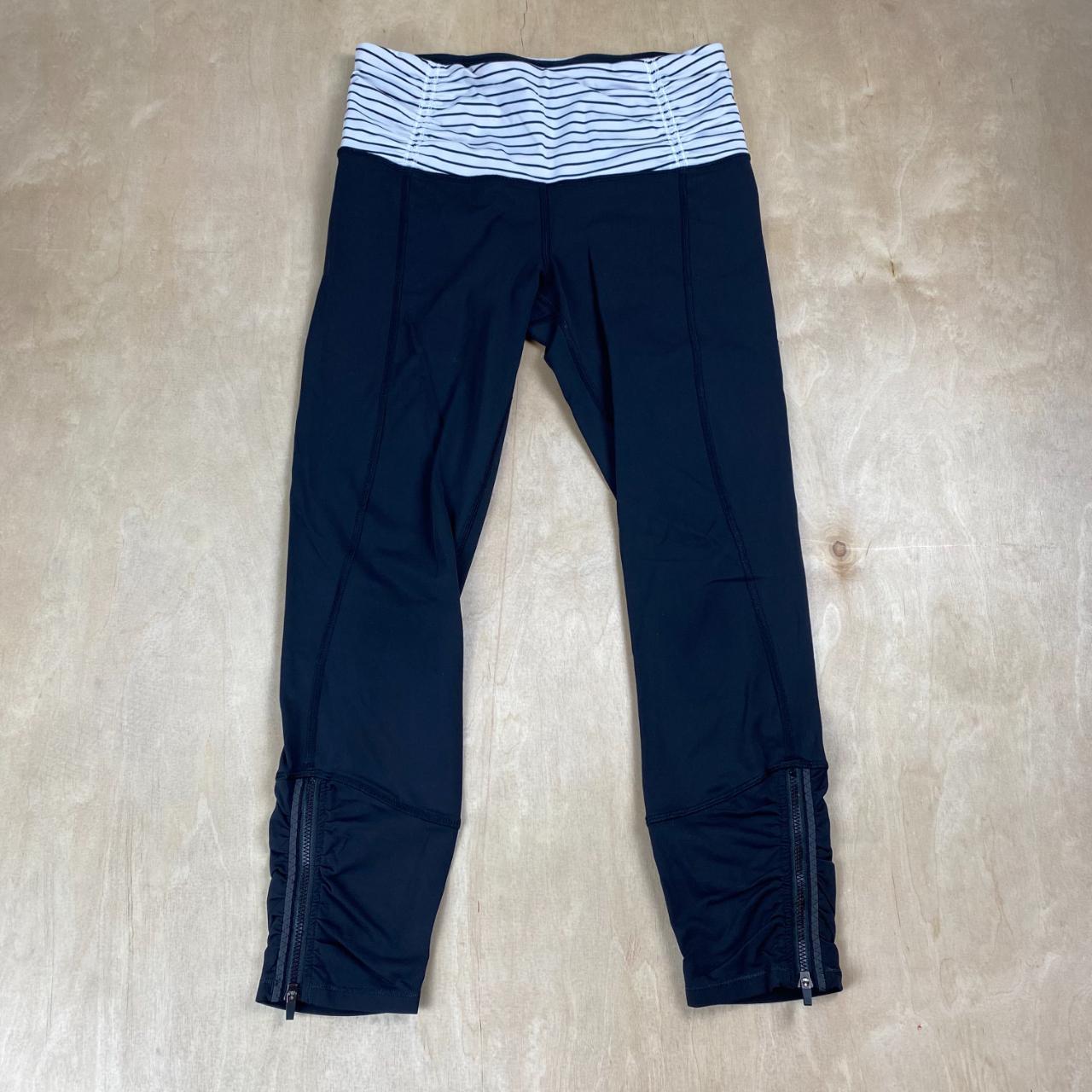 Lululemon Black White Striped Waistband Black Depop