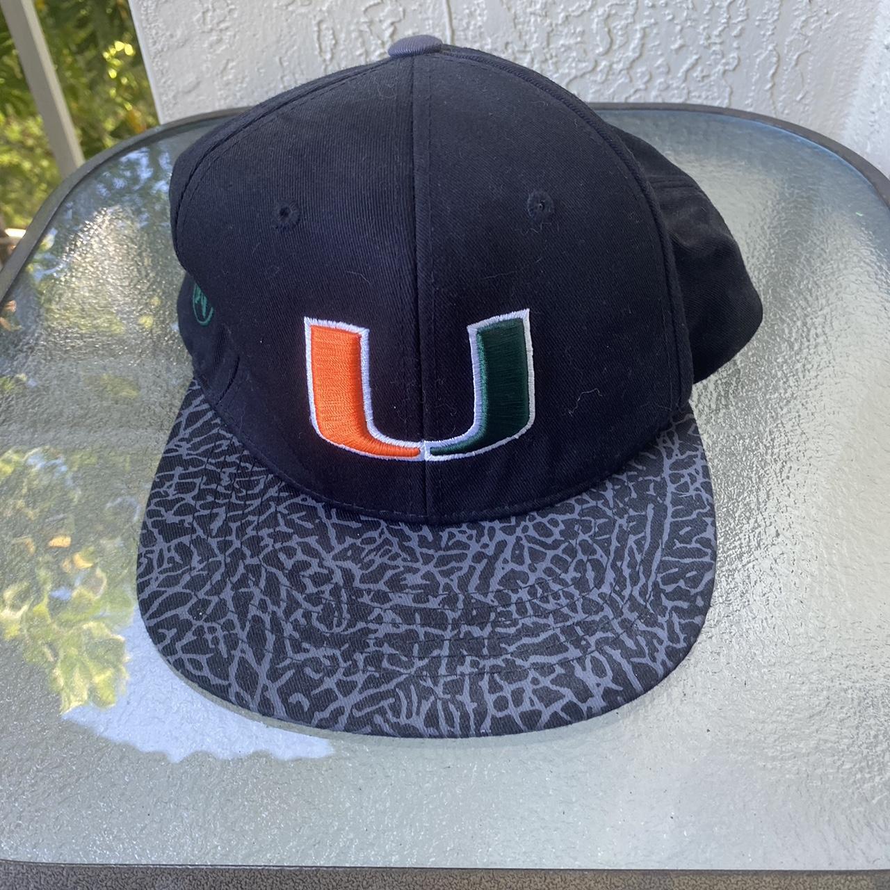 Top of the World Men's Miami Hurricanes Black on Fitted Hat