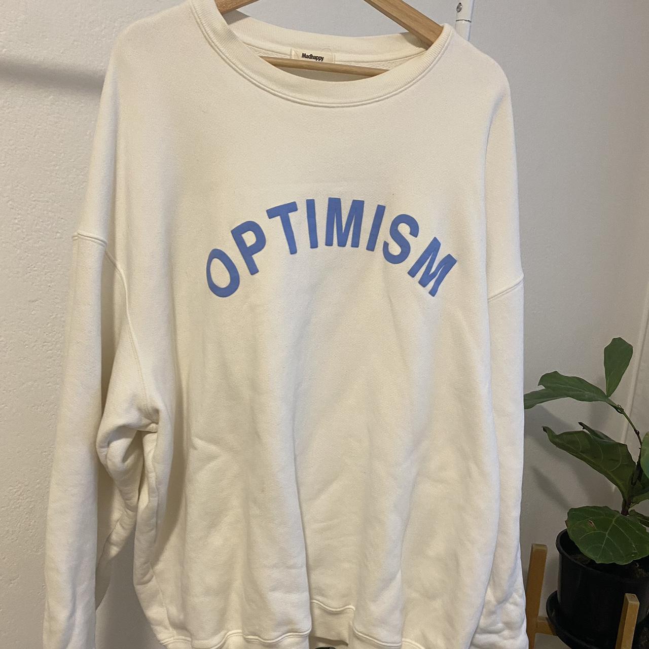 Mad Happy Optimism heritage crewneck. Depop