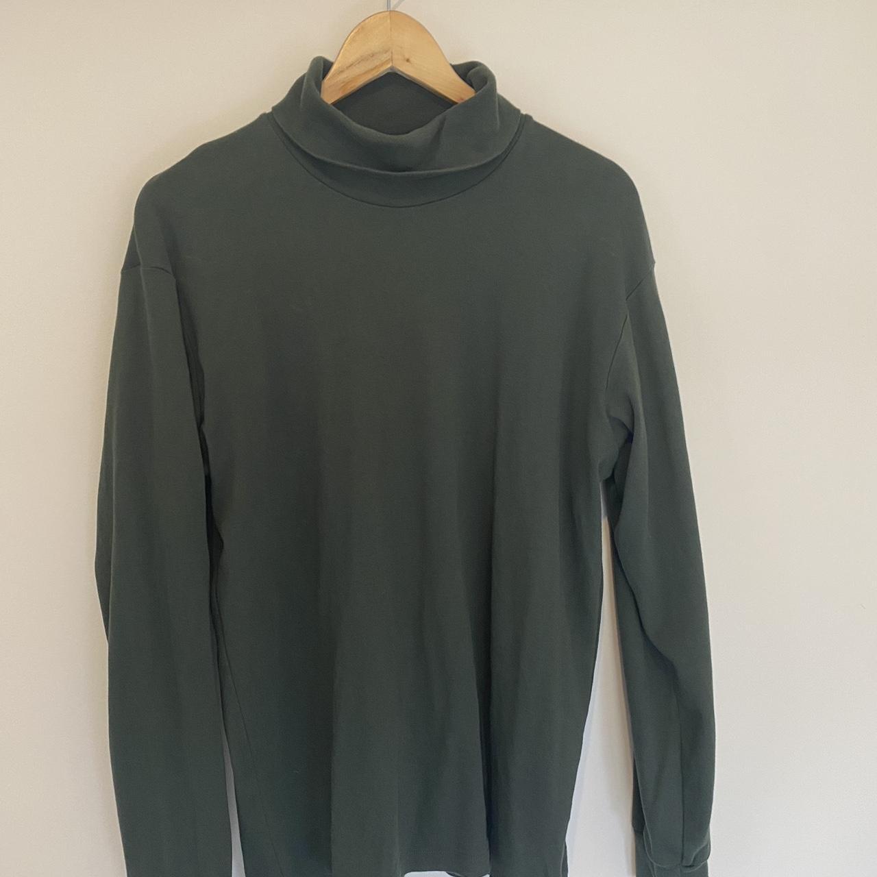 Uniqlo long sleeve green turtleneck #uniqlo... - Depop