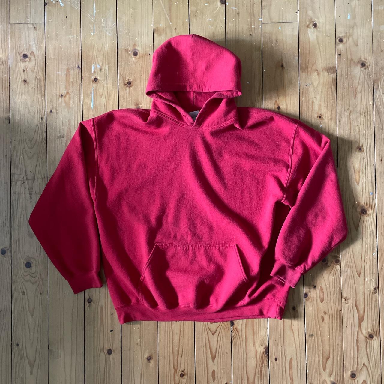 Gildan Men's Red Hoodie | Depop