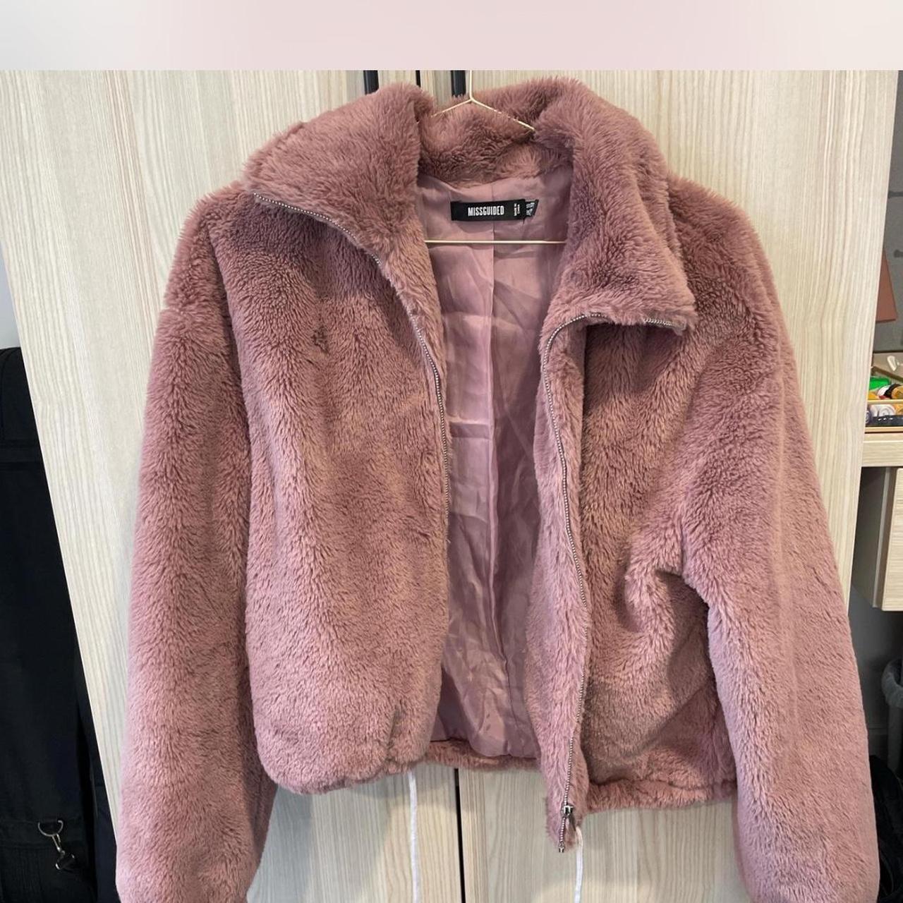 Missguided pink coat hotsell