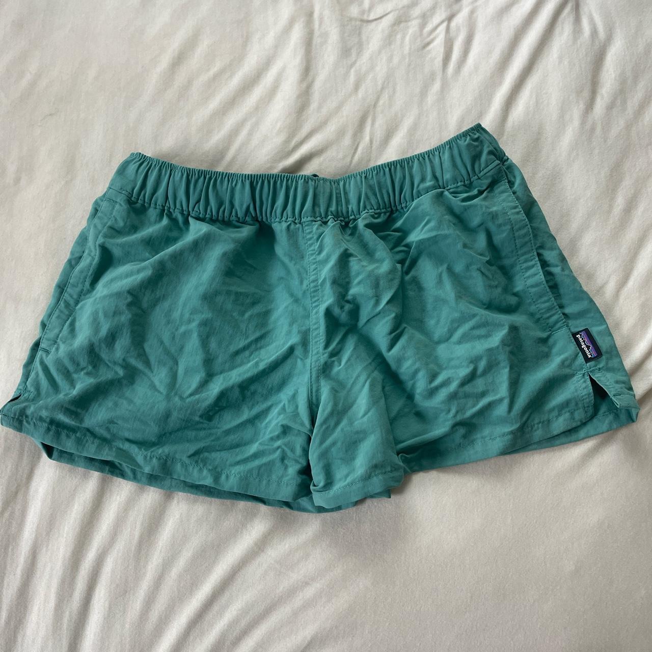 teal patagonia baggies. in great condition. 2.5 inch... - Depop