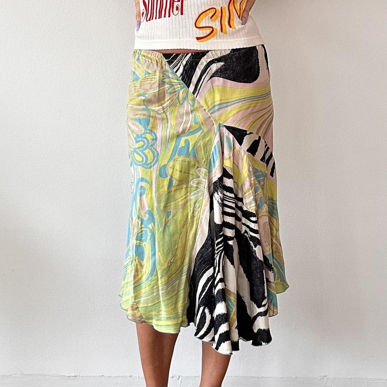 新品正規品  LIGHTWEIGHT FLOWY 2004 SPRING CAVALLI ROBERTO SILK Depop | スカート