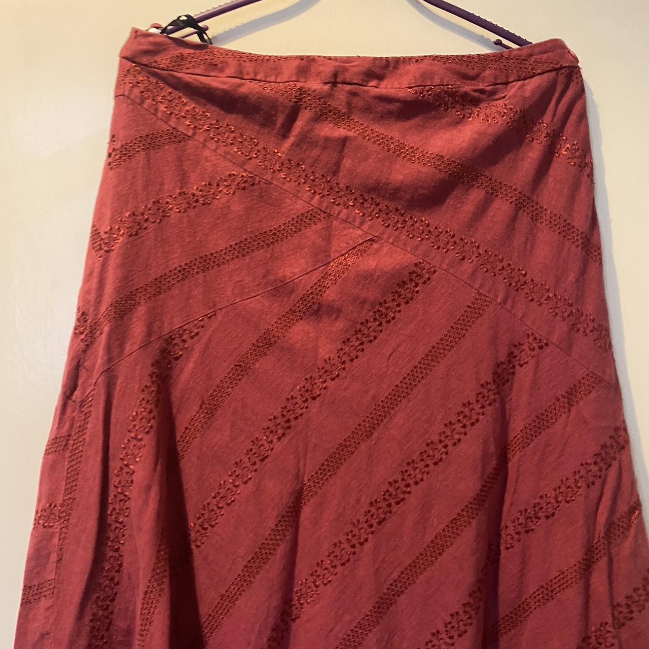 Style by Edinburgh woollen mill red midi skirt.... - Depop