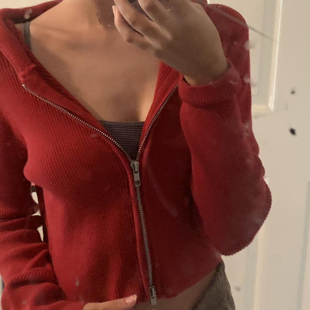 Brandy Melville Arden hoodie red burgundy such a... Depop