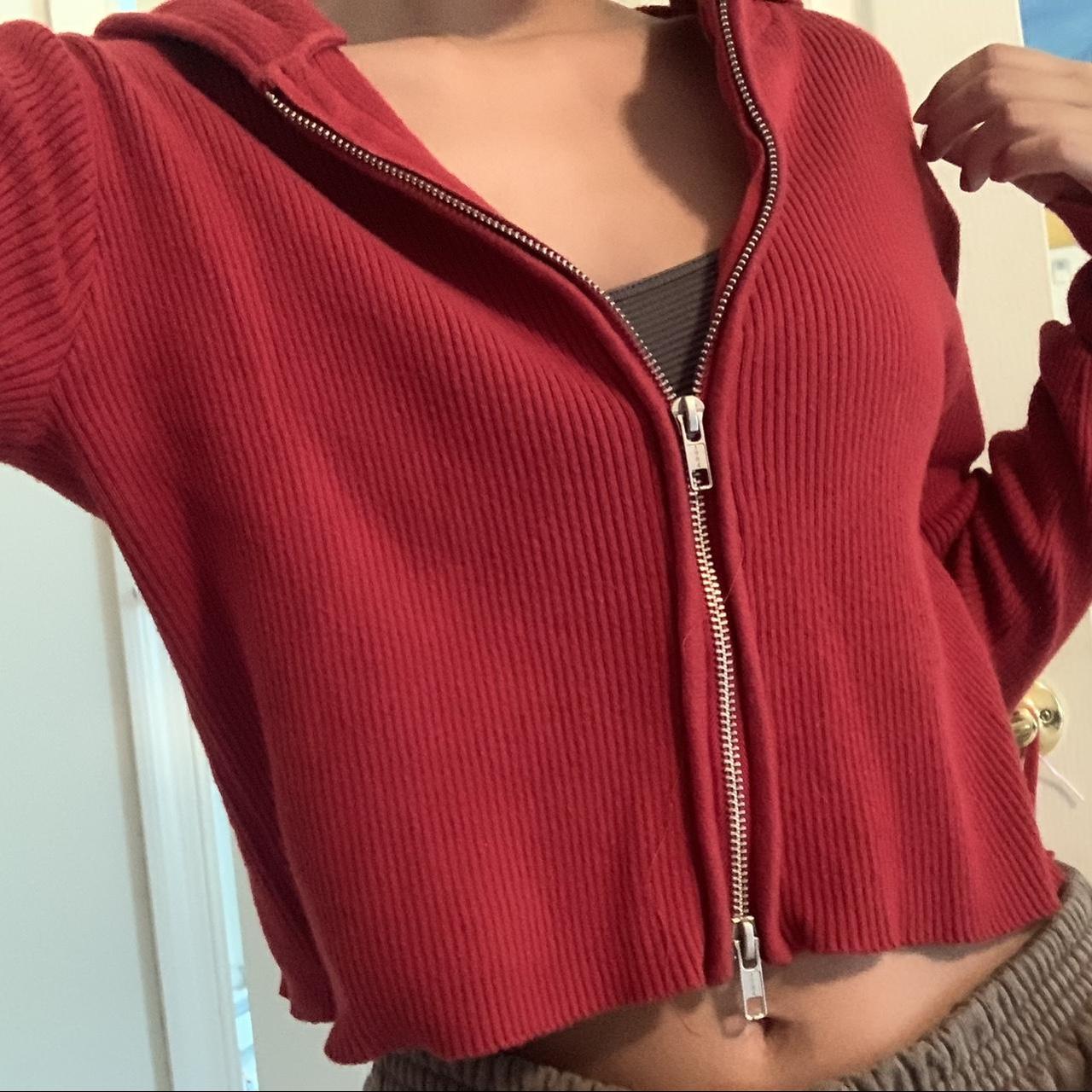 Brandy Melville Arden hoodie red burgundy such a... Depop