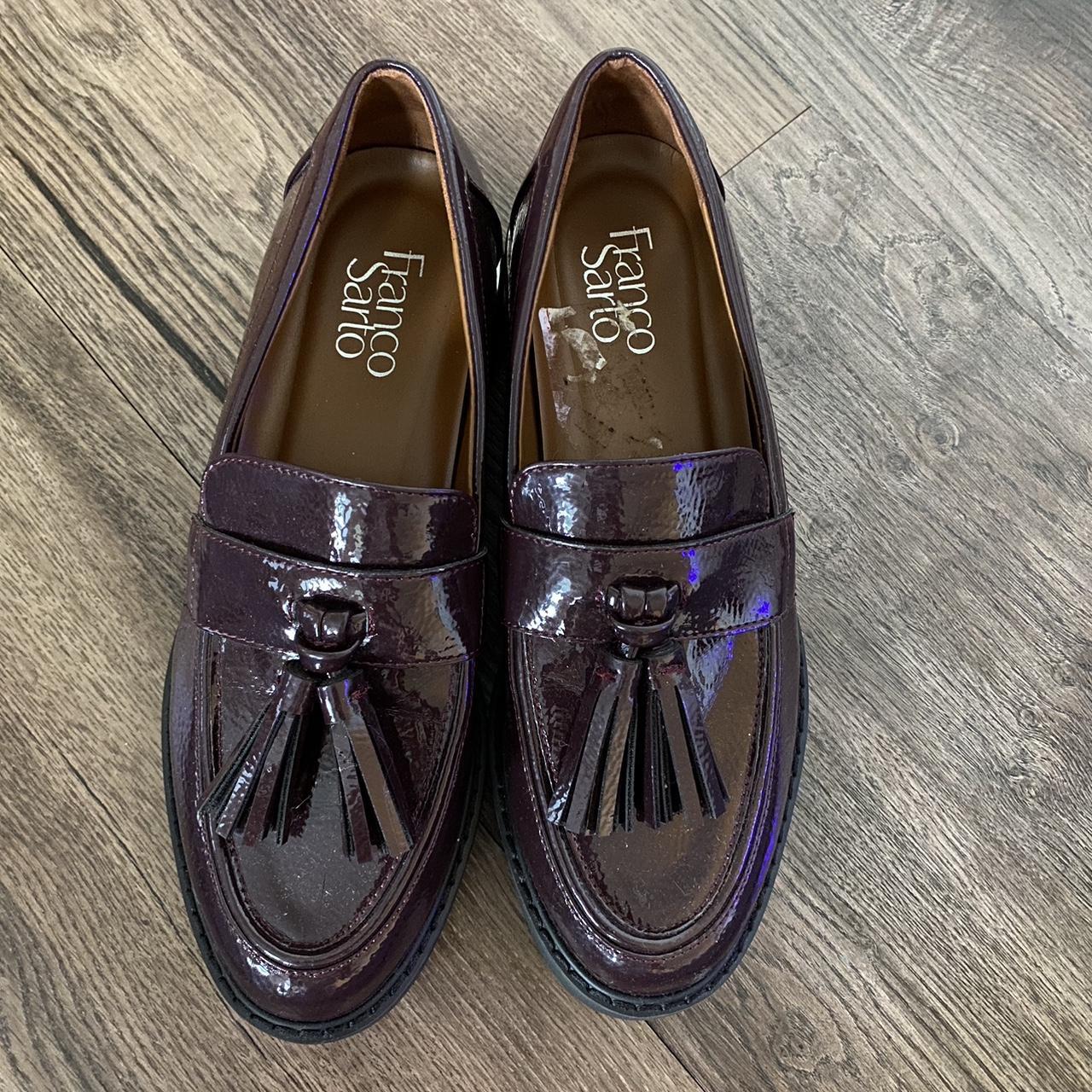 Franco Sarto brown-burgundy loafers Size: women’s 6.5 - Depop