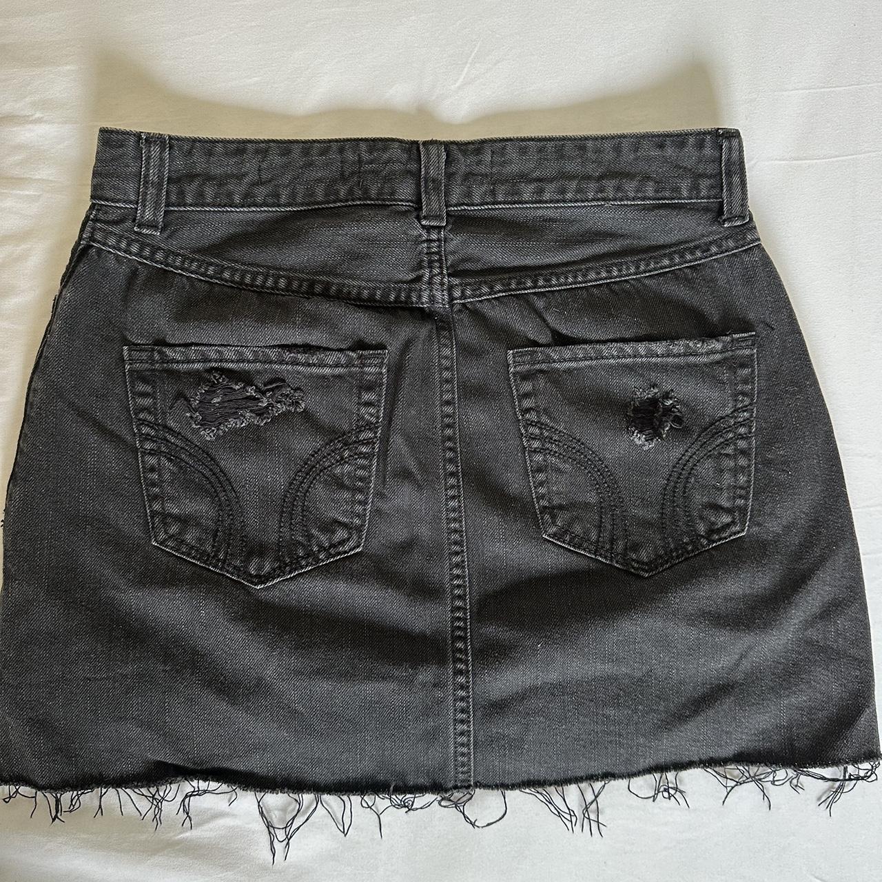 Black Hollister ripped denim skirt In excellent. Depop