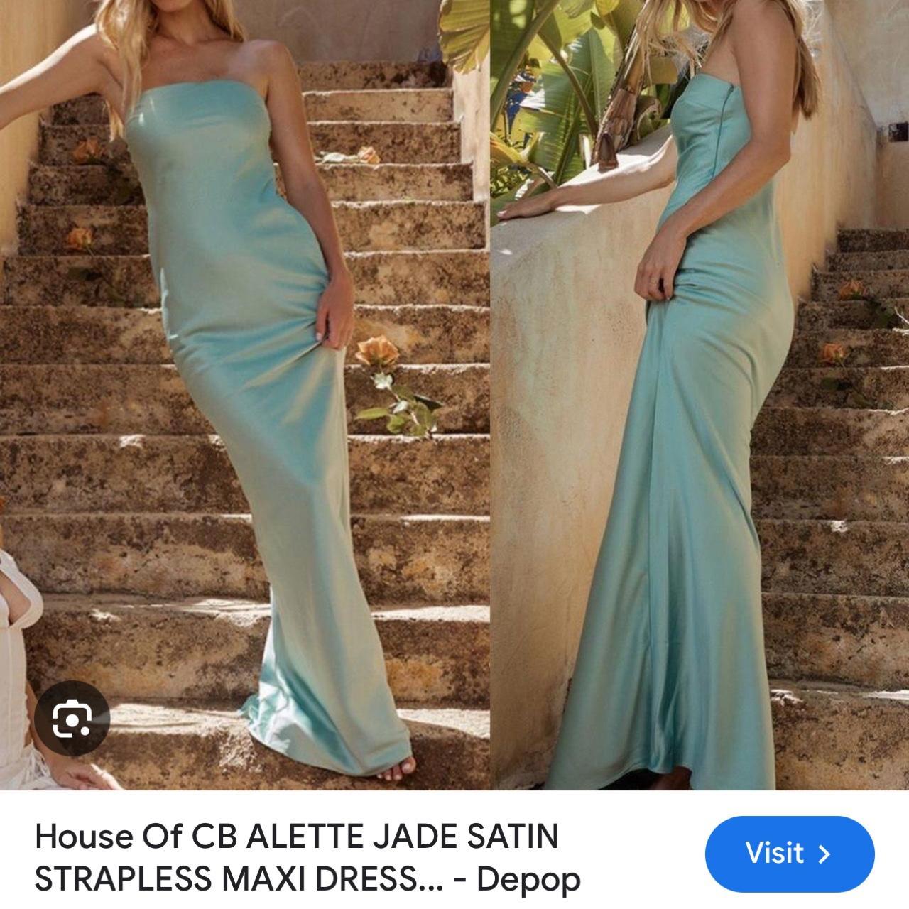 bnwt house of cb alette satin maxi dress in