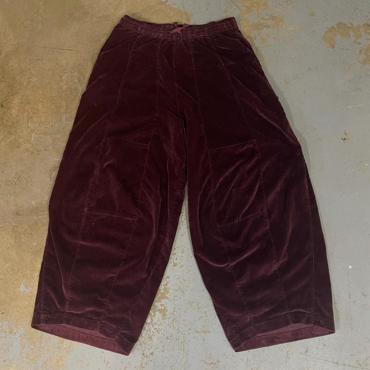 Needles H.D. Pants Velour Burgundy M RARE maroon... - Depop