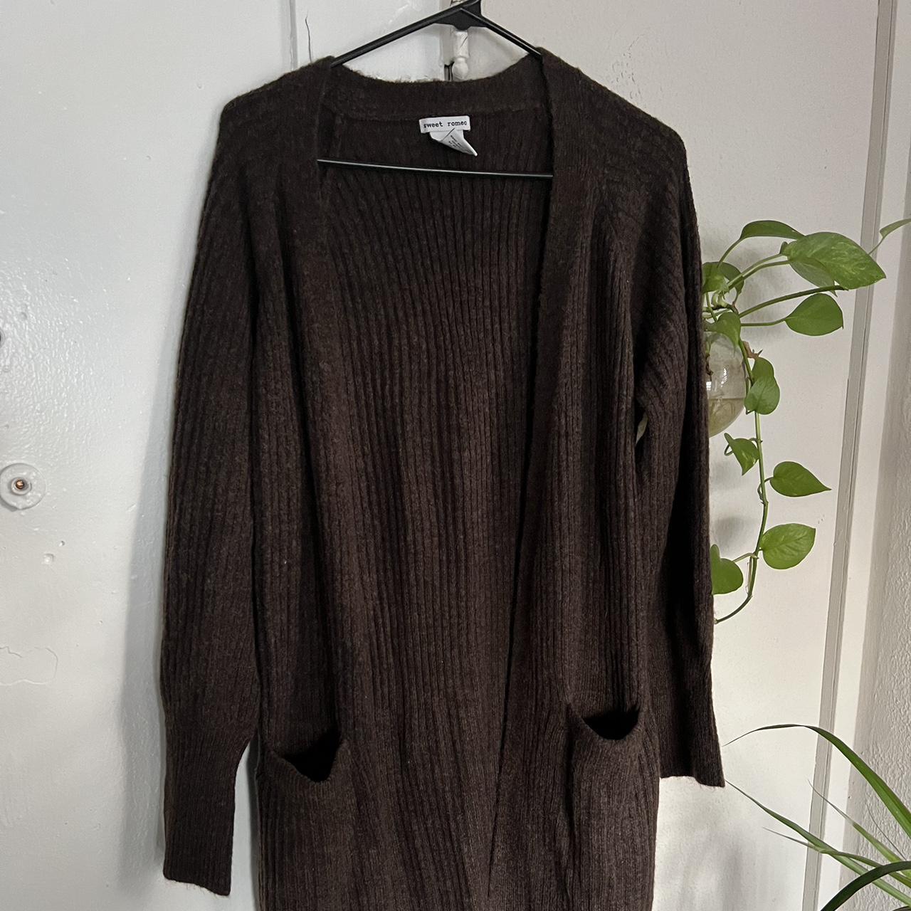 Long soft brown cardigan, super warm and... - Depop