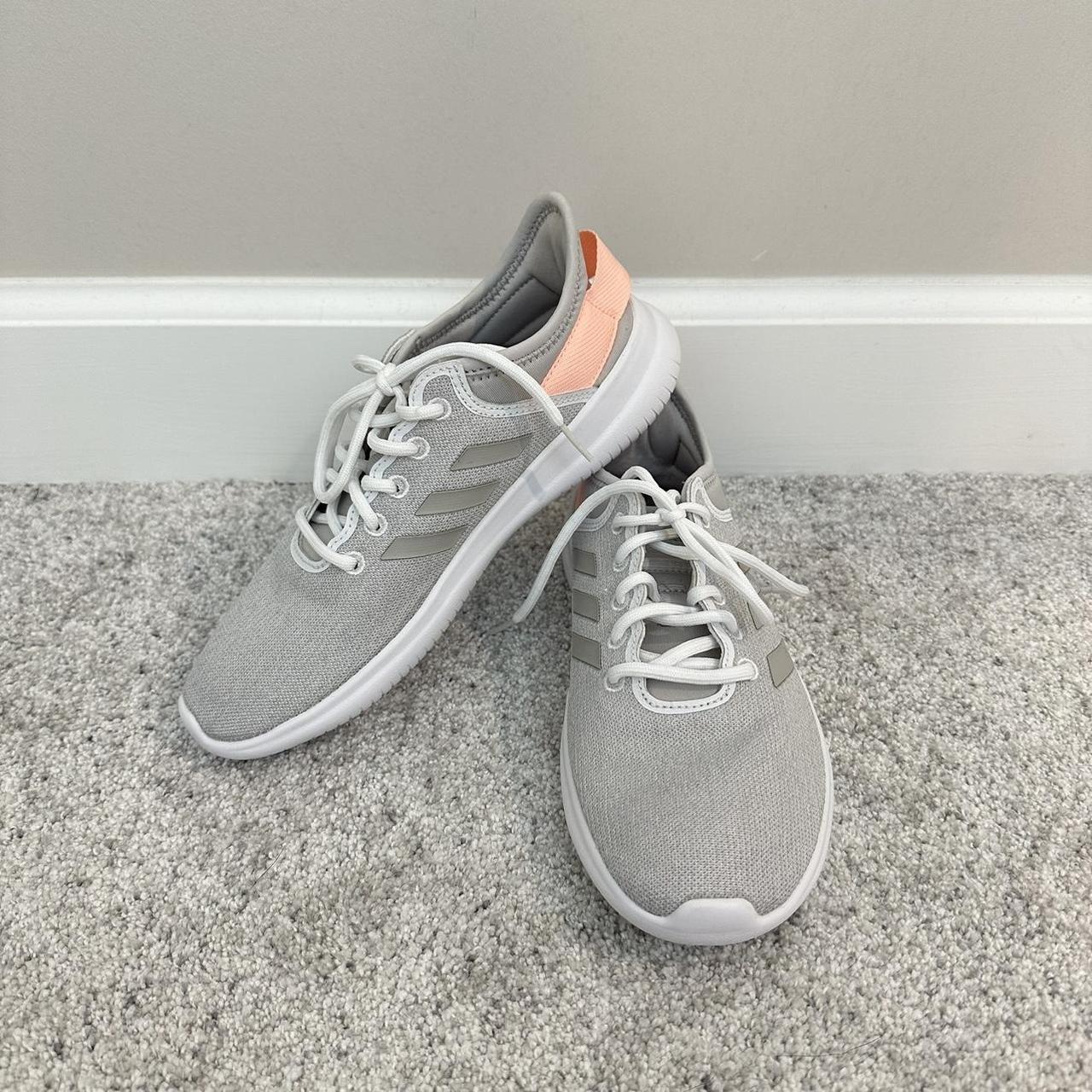 NWOB Adidas Cloudfoam gray and neon pinkish orange. Depop