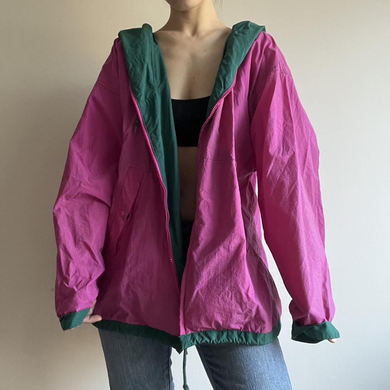 Gap Women's Pink and Green Jacket | Depop