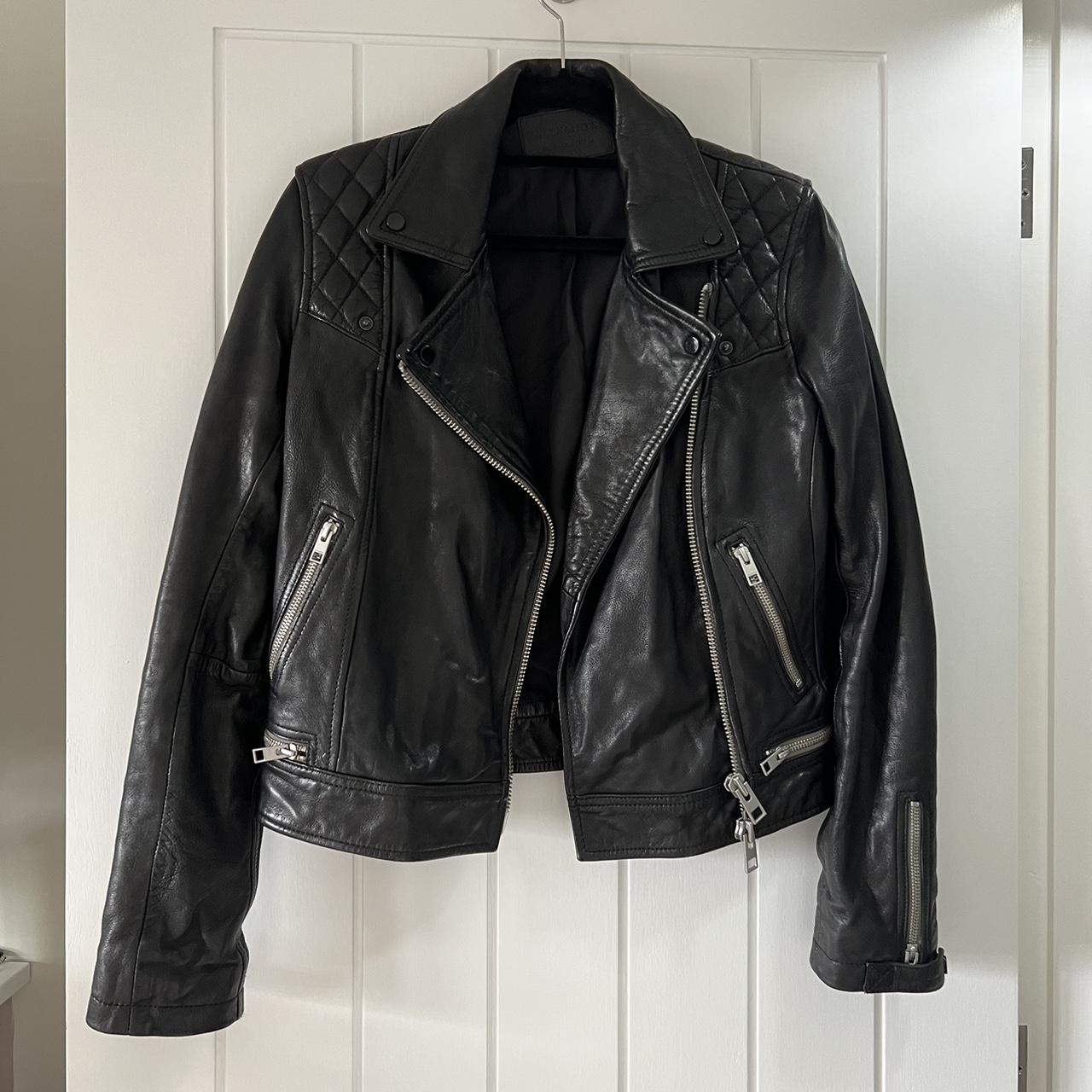 authentic all saints conroy leather biker jacket. Depop