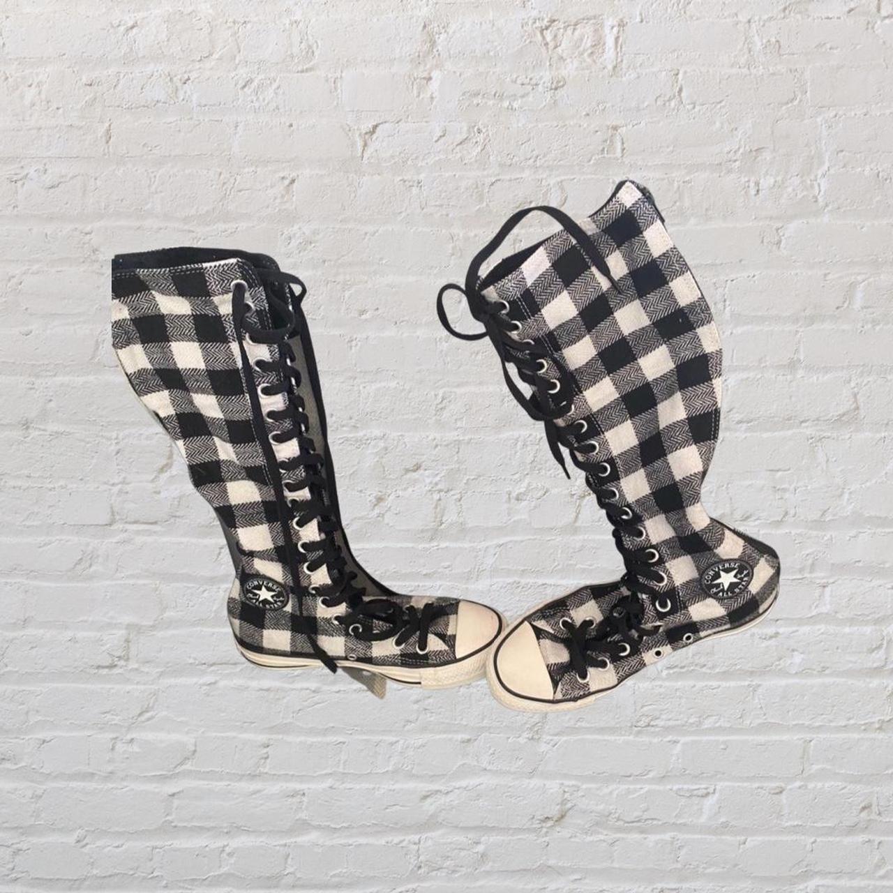 Checkered knee high on sale converse