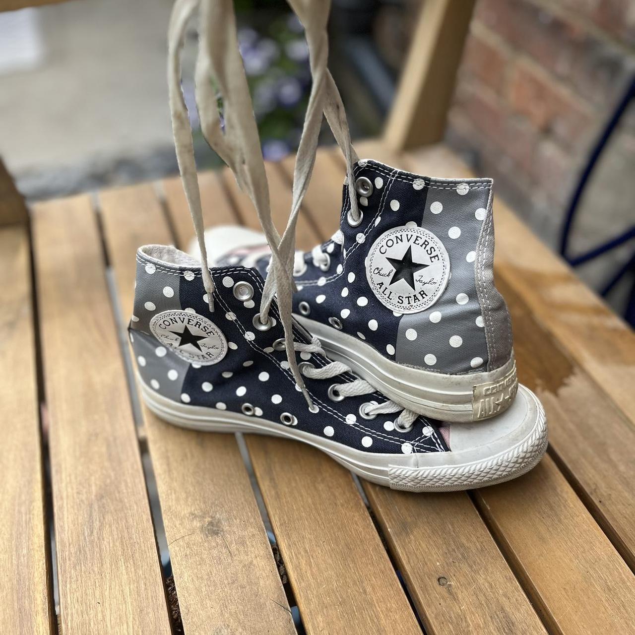 Polka dot converse trainers high tops uk 5 USA 7